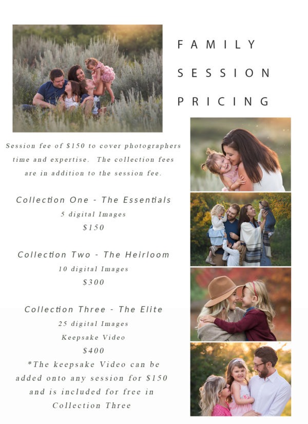 family photo session price list